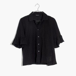 NWT Madewell Eyelet Bell Sleeve Top Medium